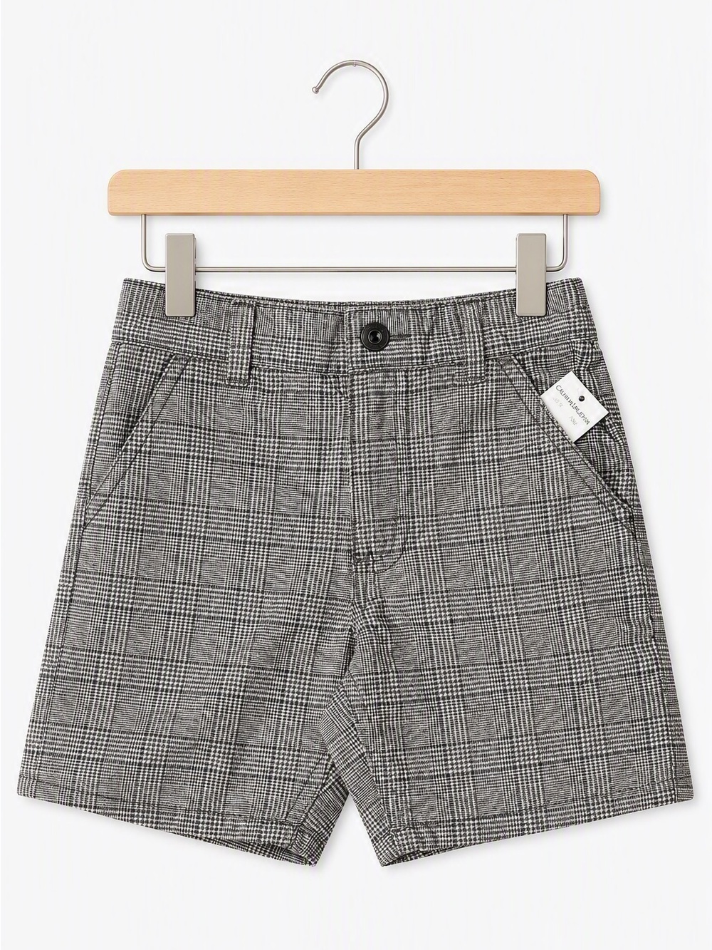 NWT Calvin Klein Jeans Toddler Boys Plaid Shorts Size 24M Gray Checked